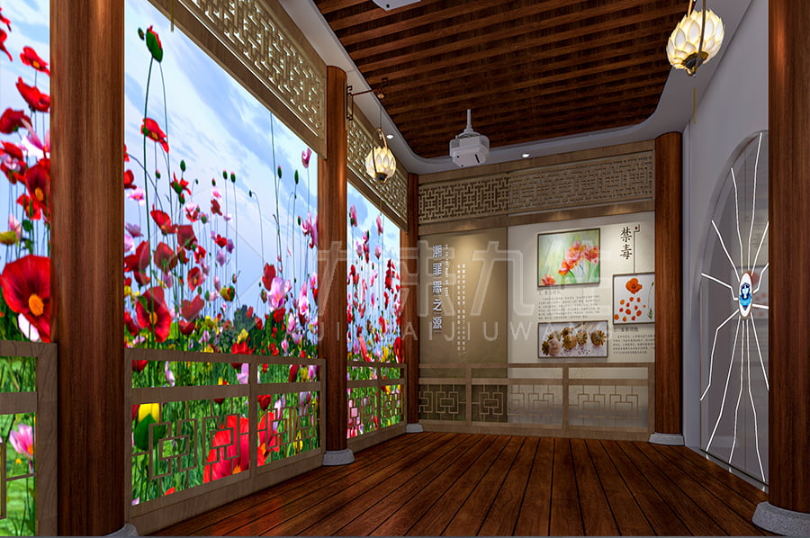 禁毒示范展館，高科技禁毒防艾展廳，展廳設(shè)計(jì)平面圖